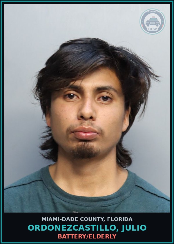 Booking mugshot of ORDONEZCASTILLO, JULIO in Miami-Dade County