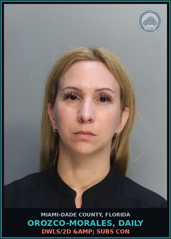 Booking mugshot of OROZCO-MORALES, DAILY in Miami-Dade County
