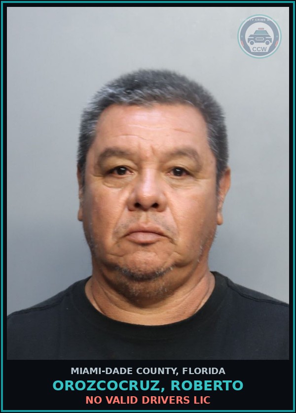 Booking mugshot of OROZCOCRUZ, ROBERTO in Miami-Dade County