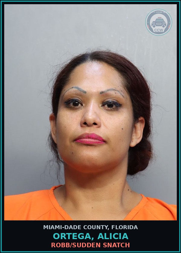 Booking mugshot of ORTEGA, ALICIA in Miami-Dade County