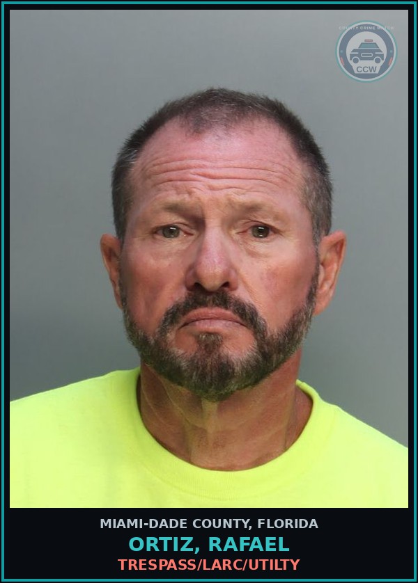 Booking mugshot of ORTIZ, RAFAEL in Miami-Dade County