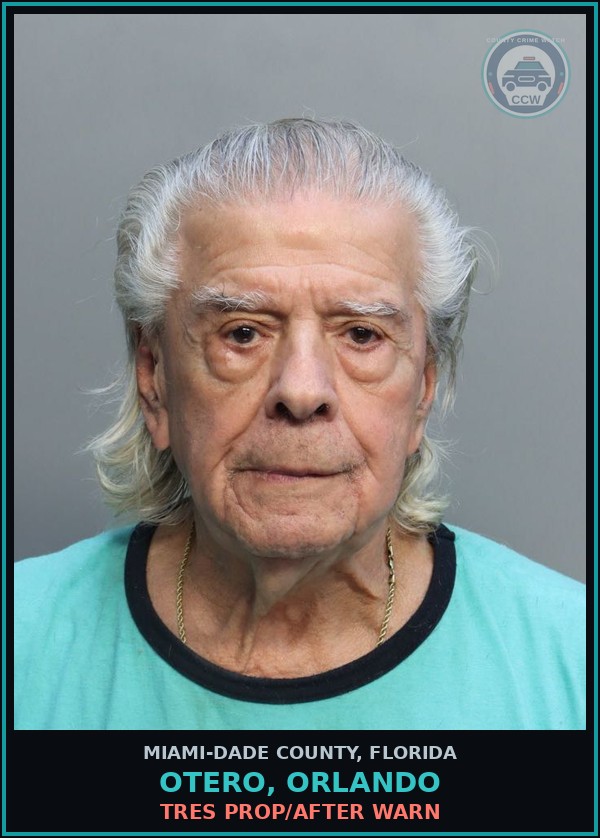 Booking mugshot of OTERO, ORLANDO in Miami-Dade County