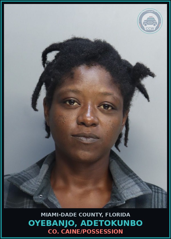 Booking mugshot of OYEBANJO, ADETOKUNBO in Miami-Dade County