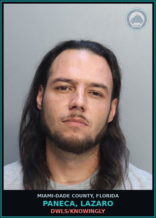 Booking mugshot of PANECA, LAZARO in Miami-Dade County