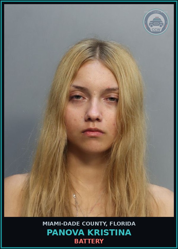 Booking mugshot of PANOVA KRISTINA in Miami-Dade County