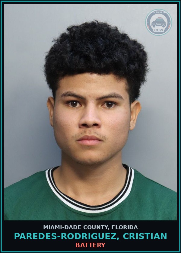 Booking mugshot of PAREDES-RODRIGUEZ, CRISTIAN in Miami-Dade County