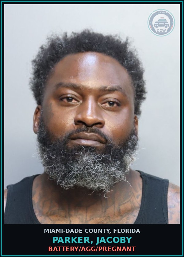 Booking mugshot of PARKER, JACOBY in Miami-Dade County