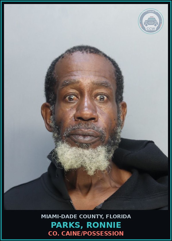 Booking mugshot of PARKS, RONNIE in Miami-Dade County