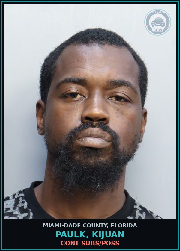 Booking mugshot of PAULK, KIJUAN in Miami-Dade County