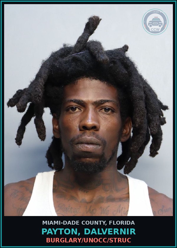 Booking mugshot of PAYTON, DALVERNIR in Miami-Dade County
