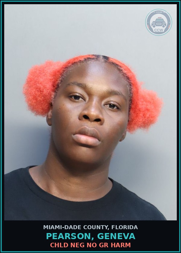 Booking mugshot of PEARSON, GENEVA in Miami-Dade County