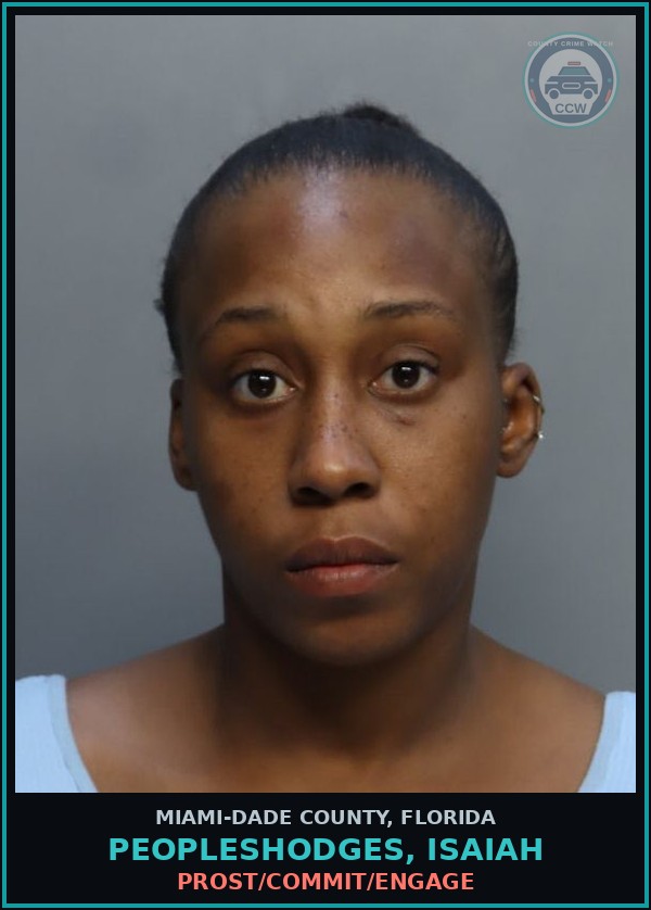 Booking mugshot of PEOPLESHODGES, ISAIAH in Miami-Dade County