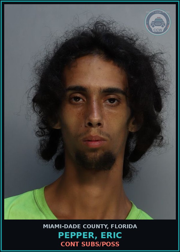 Booking mugshot of PEPPER, ERIC in Miami-Dade County