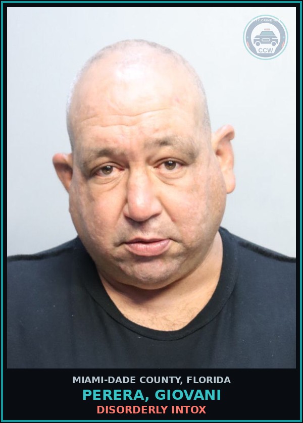 Booking mugshot of PERERA, GIOVANI in Miami-Dade County