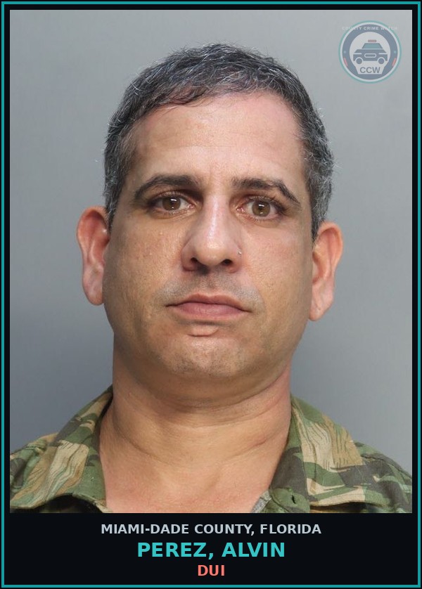 Booking mugshot of PEREZ, ALVIN in Miami-Dade County