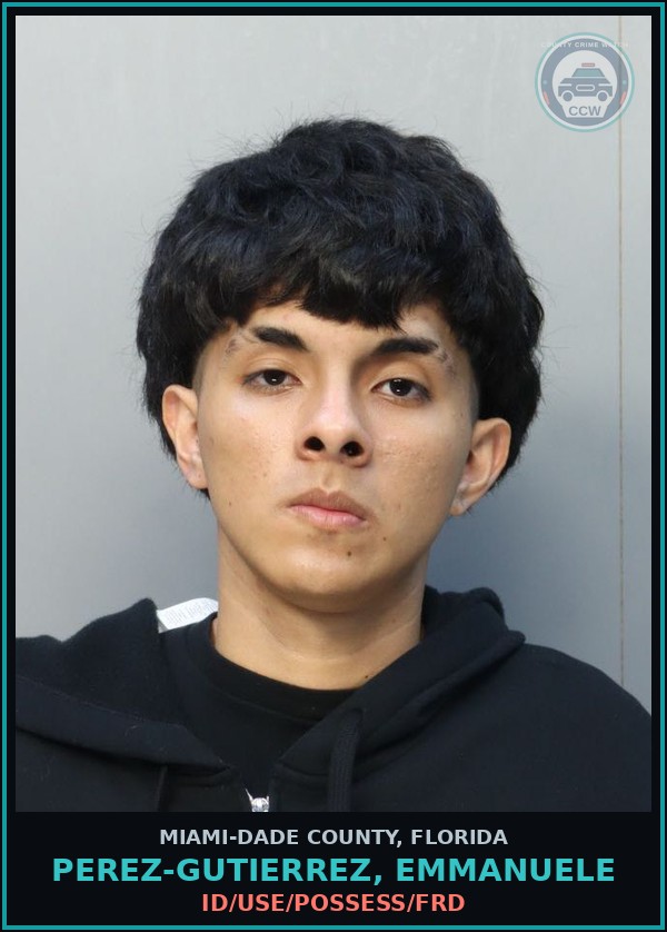 Booking mugshot of PEREZ-GUTIERREZ, EMMANUELE in Miami-Dade County