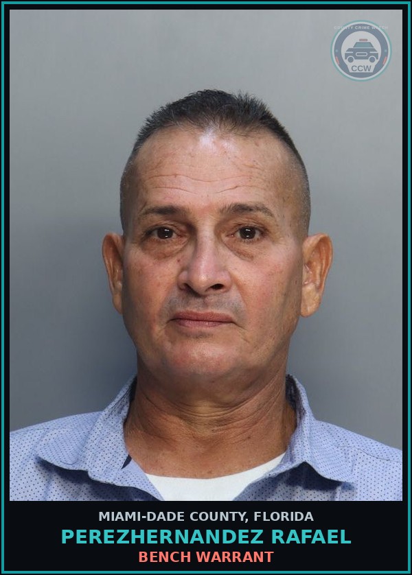Booking mugshot of PEREZHERNANDEZ RAFAEL in Miami-Dade County