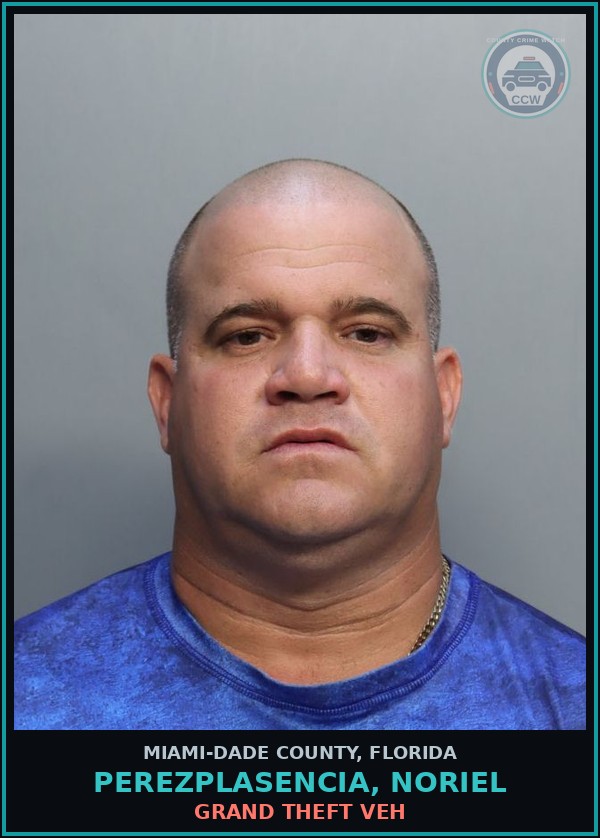 Booking mugshot of PEREZPLASENCIA, NORIEL in Miami-Dade County