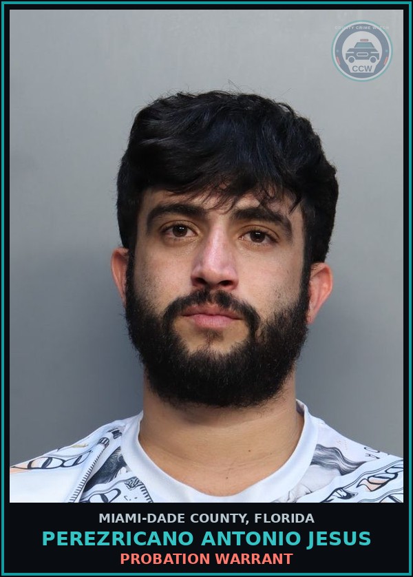 Booking mugshot of PEREZRICANO ANTONIO  JESUS in Miami-Dade County