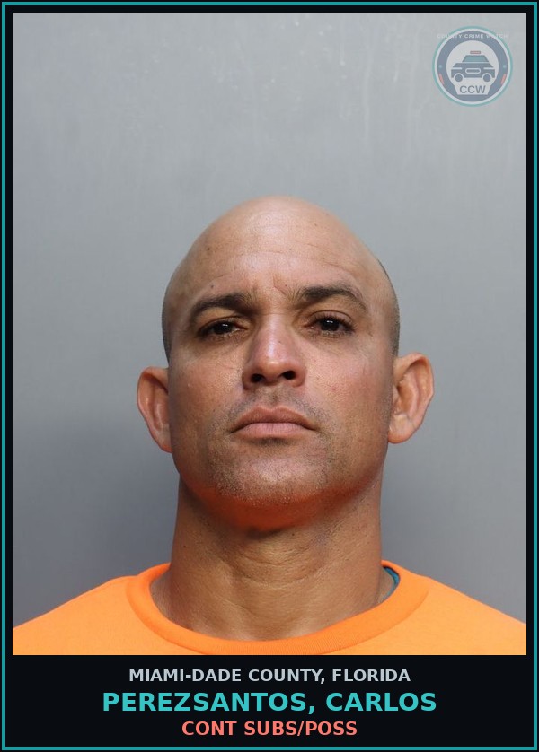 Booking mugshot of PEREZSANTOS, CARLOS in Miami-Dade County