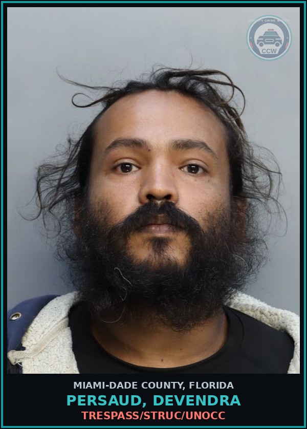 Booking mugshot of PERSAUD, DEVENDRA in Miami-Dade County