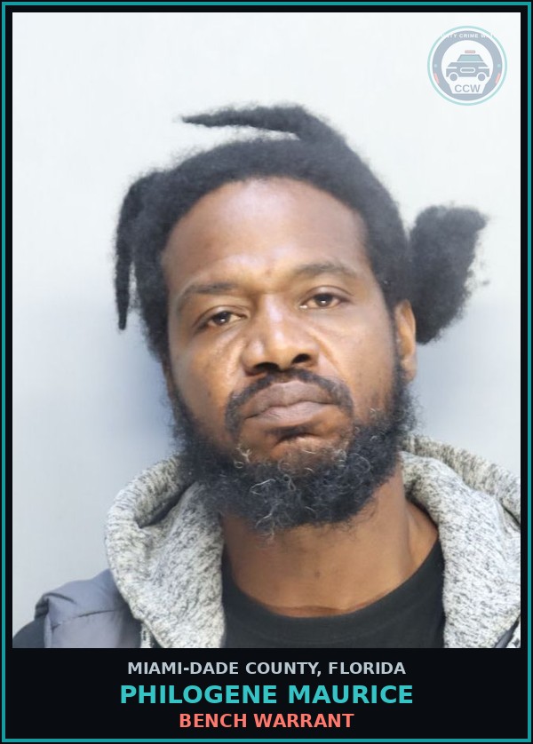 Booking mugshot of PHILOGENE MAURICE in Miami-Dade County