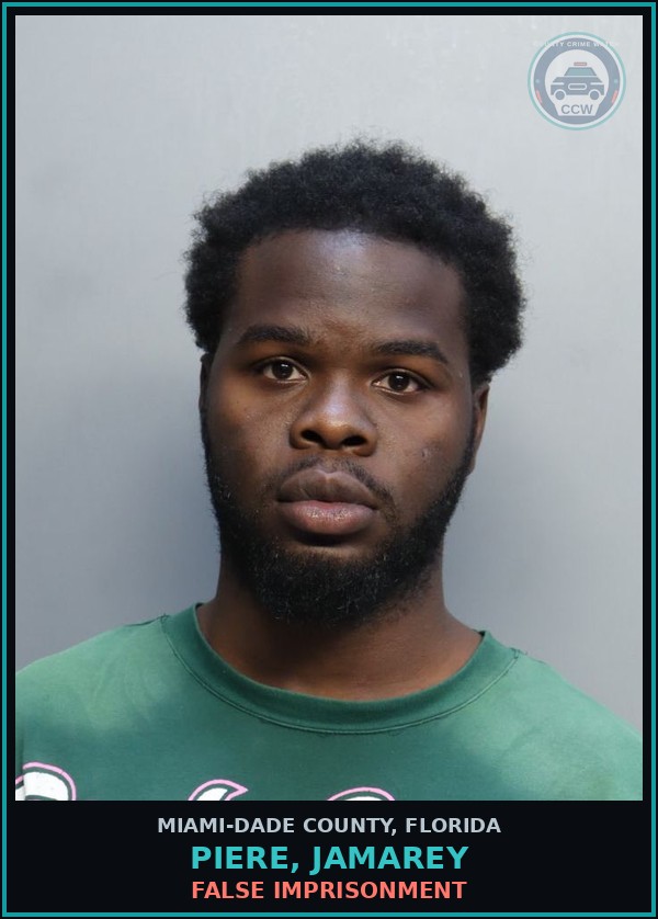 Booking mugshot of PIERE, JAMAREY in Miami-Dade County