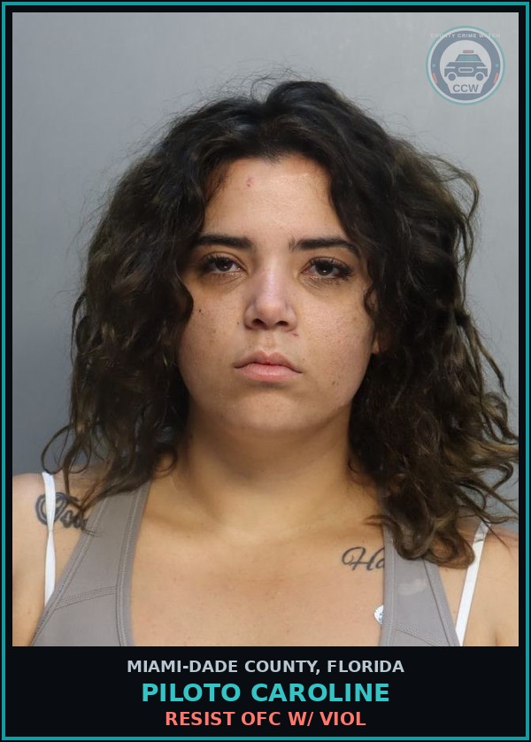 Booking mugshot of PILOTO CAROLINE in Miami-Dade County