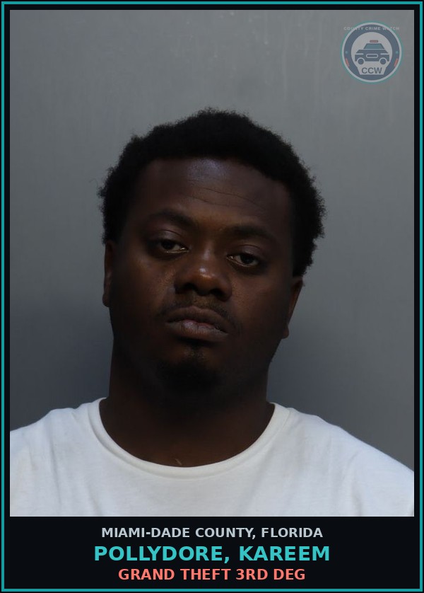 Booking mugshot of POLLYDORE, KAREEM in Miami-Dade County