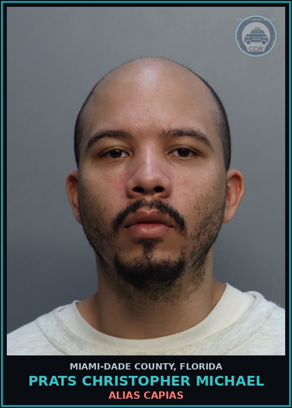Booking mugshot of PRATS CHRISTOPHER   MICHAEL in Miami-Dade County