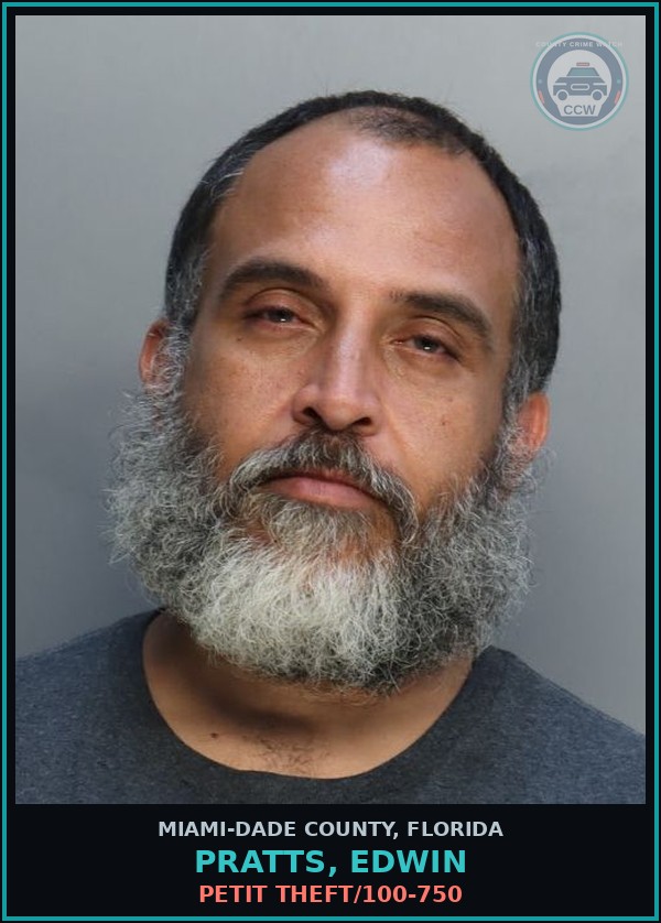 Booking mugshot of PRATTS, EDWIN in Miami-Dade County