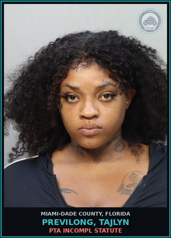 Booking mugshot of PREVILONG, TAJLYN in Miami-Dade County