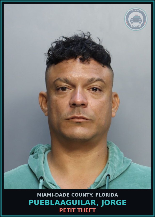Booking mugshot of PUEBLAAGUILAR, JORGE in Miami-Dade County
