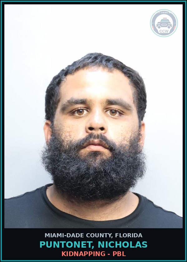 Booking mugshot of PUNTONET, NICHOLAS in Miami-Dade County