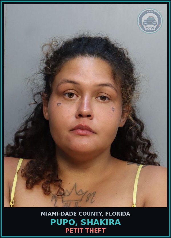 Booking mugshot of PUPO, SHAKIRA in Miami-Dade County