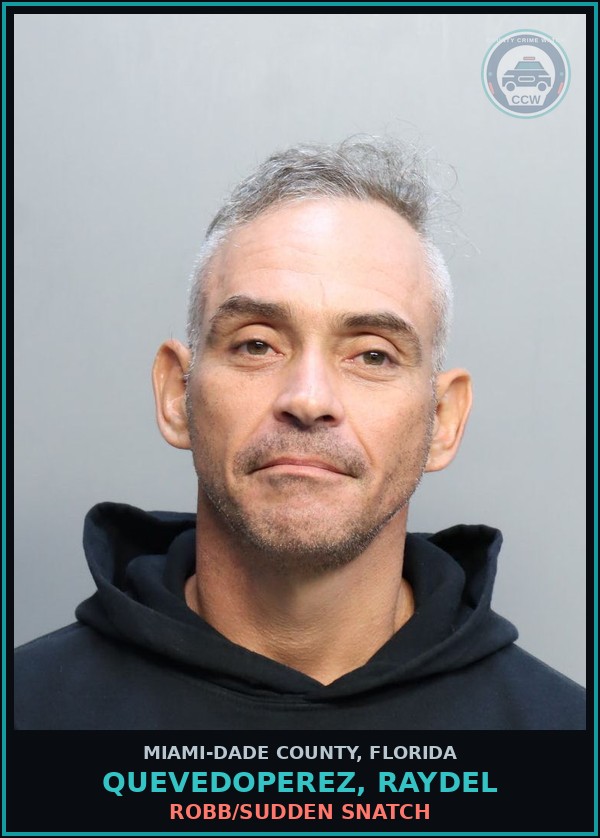 Booking mugshot of QUEVEDOPEREZ, RAYDEL in Miami-Dade County