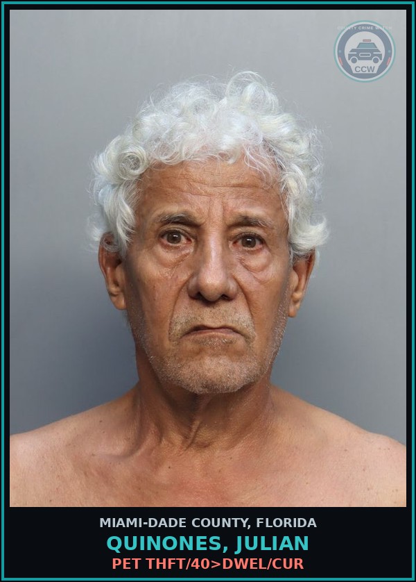 Booking mugshot of QUINONES, JULIAN in Miami-Dade County