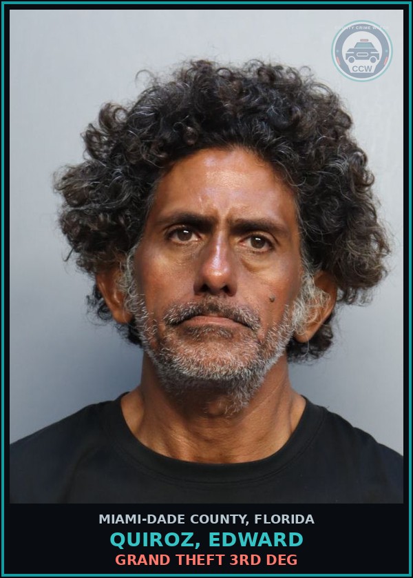 Booking mugshot of QUIROZ, EDWARD in Miami-Dade County