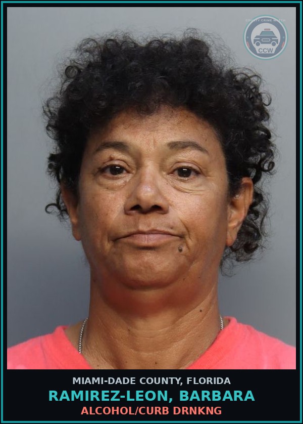 Booking mugshot of RAMIREZ-LEON, BARBARA in Miami-Dade County