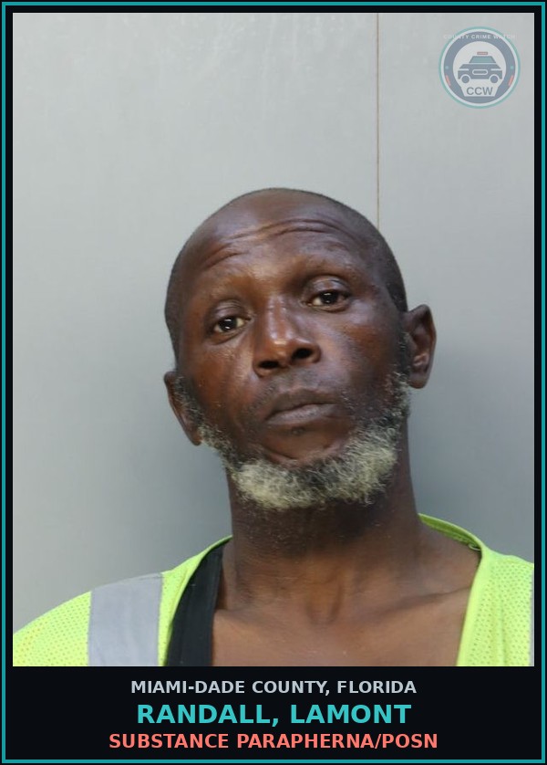 Booking mugshot of RANDALL, LAMONT in Miami-Dade County