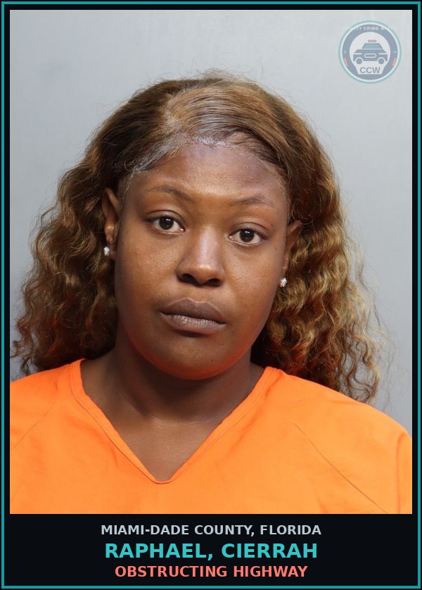 Booking mugshot of RAPHAEL, CIERRAH in Miami-Dade County