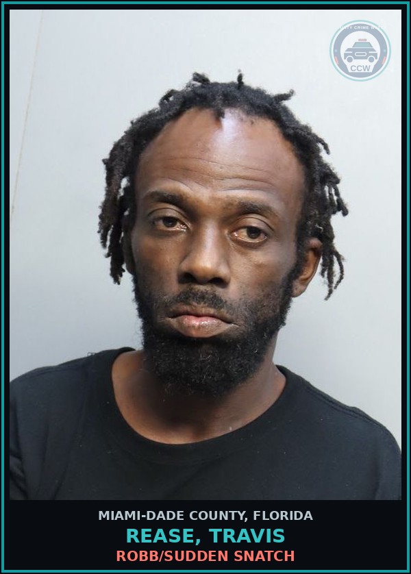 Booking mugshot of REASE, TRAVIS in Miami-Dade County