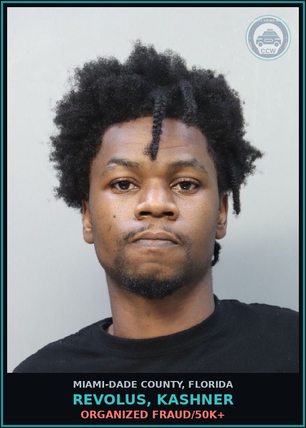 Booking mugshot of REVOLUS, KASHNER in Miami-Dade County