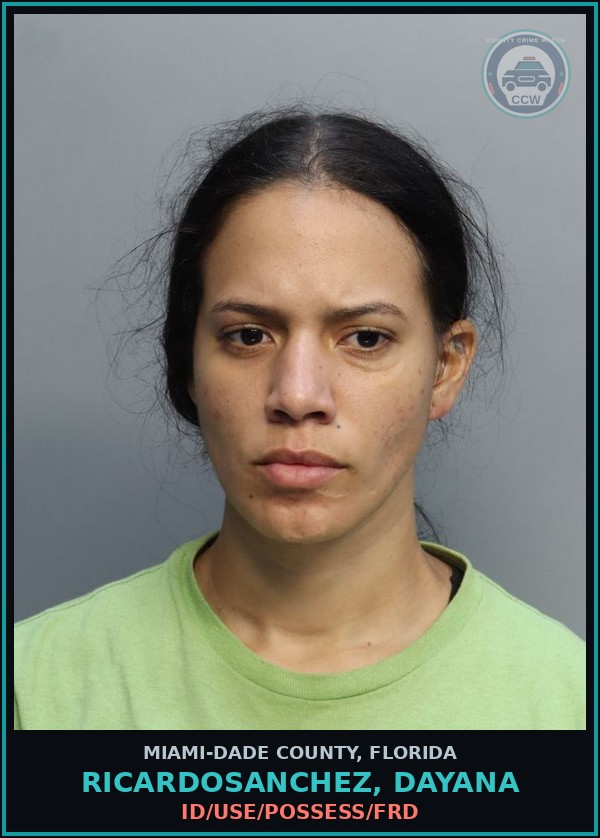 Booking mugshot of RICARDOSANCHEZ, DAYANA in Miami-Dade County