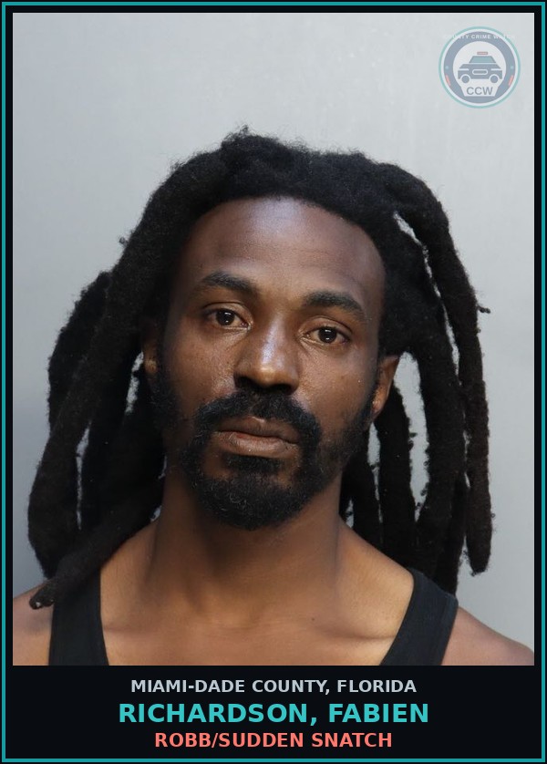 Booking mugshot of RICHARDSON, FABIEN in Miami-Dade County