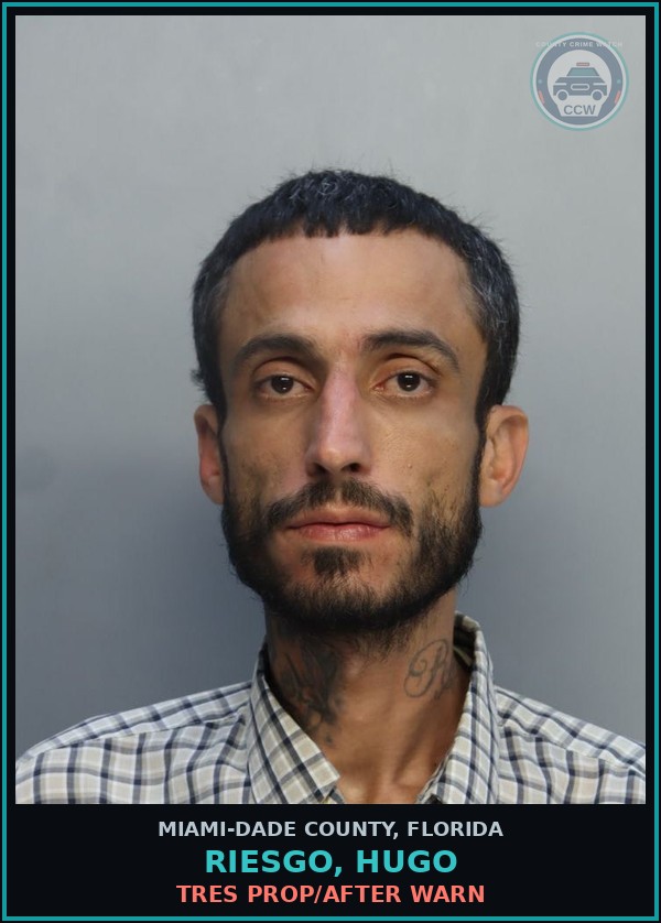 Booking mugshot of RIESGO, HUGO in Miami-Dade County