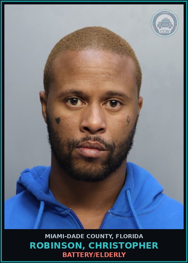 Booking mugshot of ROBINSON, CHRISTOPHER in Miami-Dade County