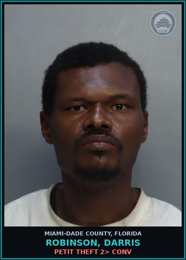 Booking mugshot of ROBINSON, DARRIS in Miami-Dade County