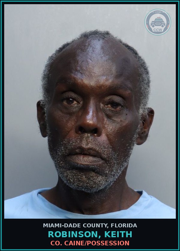 Booking mugshot of ROBINSON, KEITH in Miami-Dade County