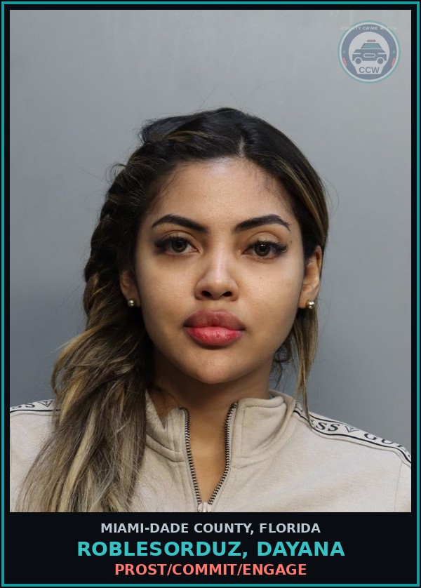 Booking mugshot of ROBLESORDUZ, DAYANA in Miami-Dade County